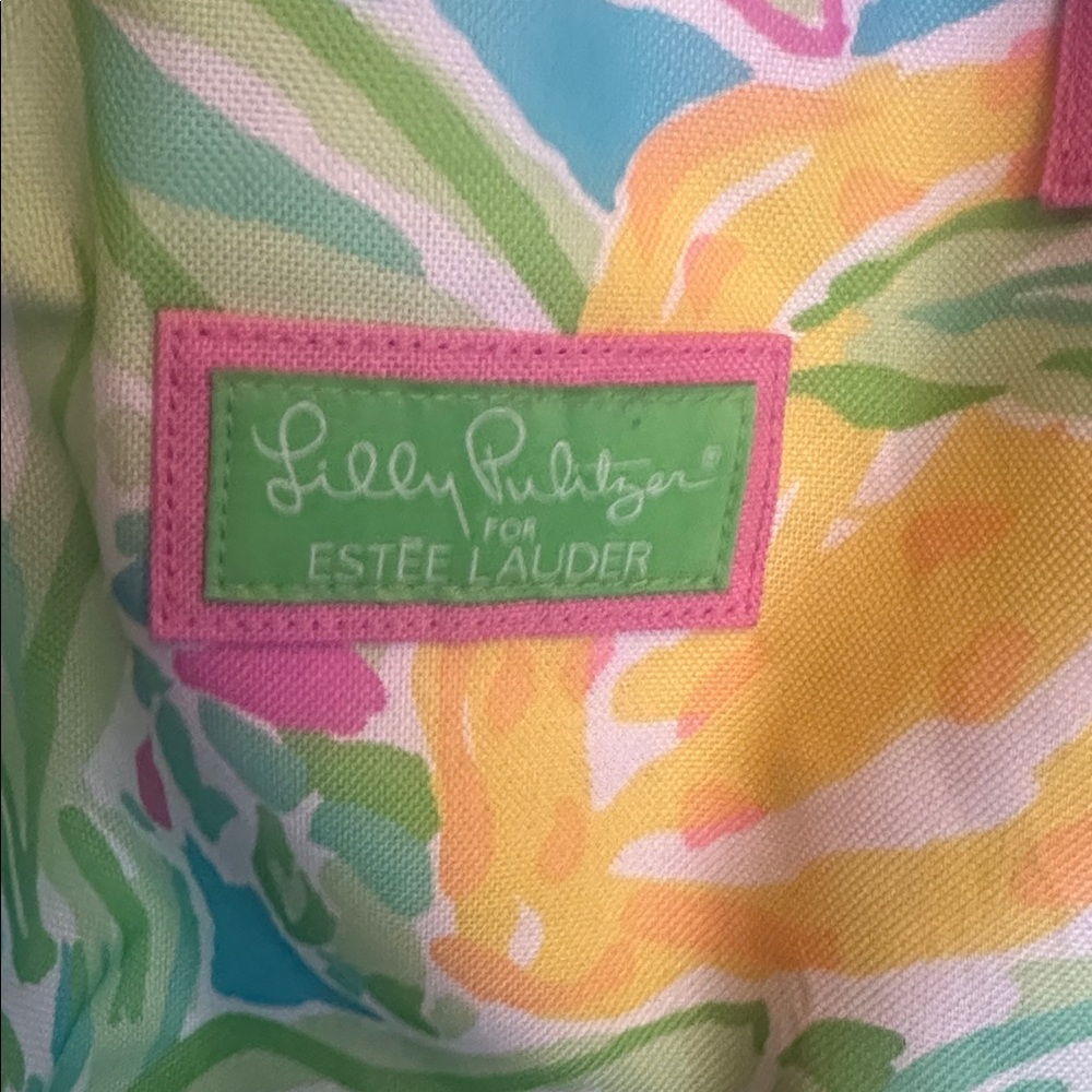 Lilly Pulitzer Blue and Yellow Floral Tote and used notebook - Picture 10 of 10